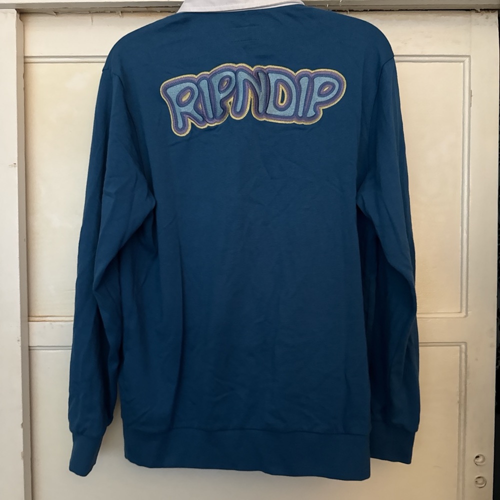 Ripndip Blue Polo with White Collar